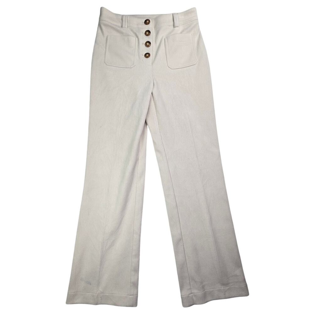 Joie Corduroy High Rise Flare Leg Exposed‎ button Front Pants 8 (30x31)